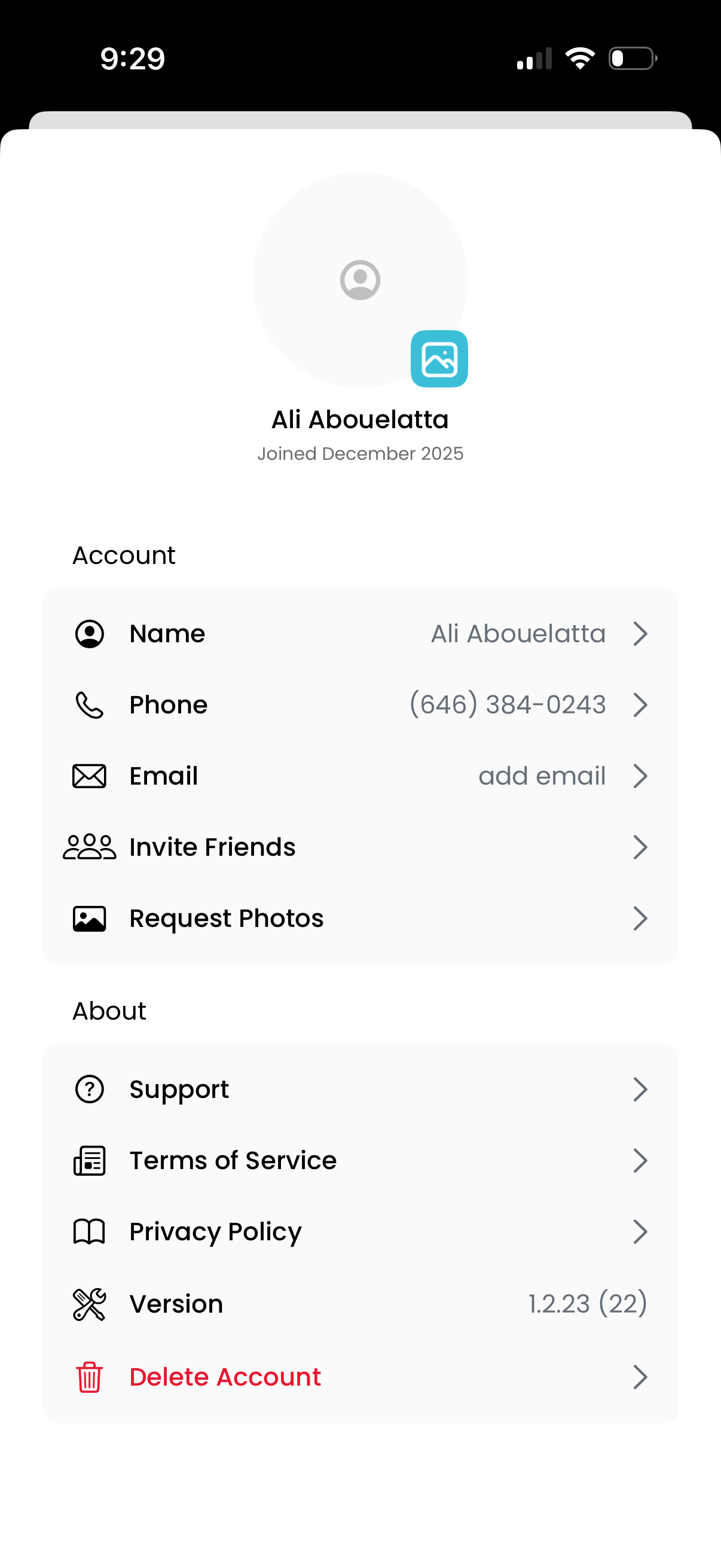 shine profile screenshot